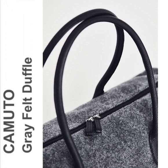 🆕 Travel Duffel Bag Tote GREY Wool Felt - Picture 13 of 16